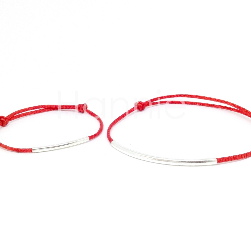 Vòng chân chỉ đỏ may mắn ống bạc khóa trượt - Vòng phong thủy may mắn bình an nam nữ | BigBuy360 - bigbuy360.vn