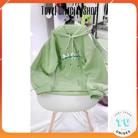 Áo Hoodie nam TUVYSHOP áo nỉ nữ cổ tròn lót bông ấm áp vải lì mịn in chữ INAM 2 màu xanh be