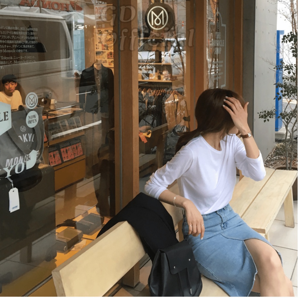 V2|Váy jeans bò dáng ôm bút chì cho nữ năng động, công sở xẻ tà chất denim dày dặn GD Official