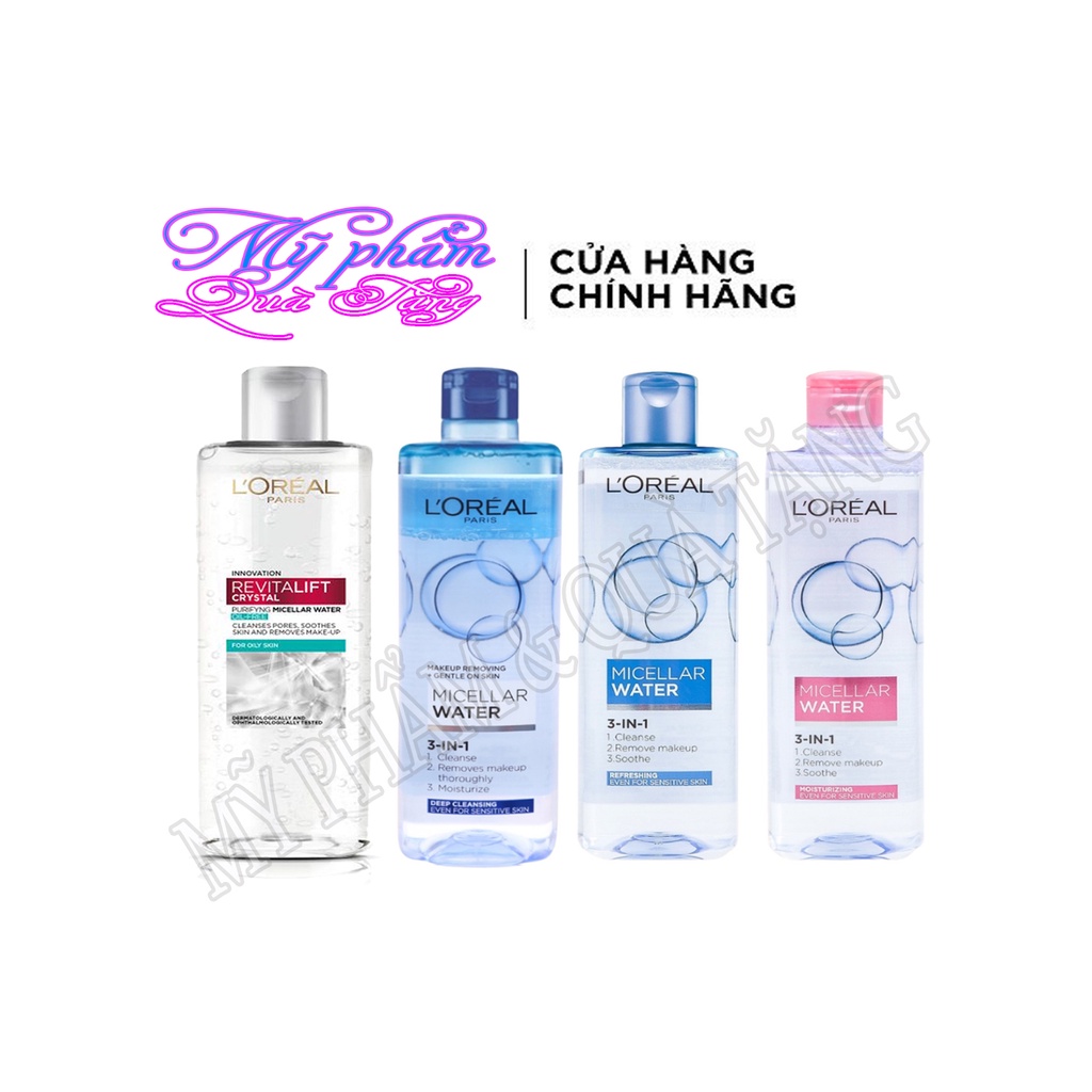 Nước Tẩy Trang L'Oreal Paris 3-In-1 Micellar Water 95ml,250ml,400ml