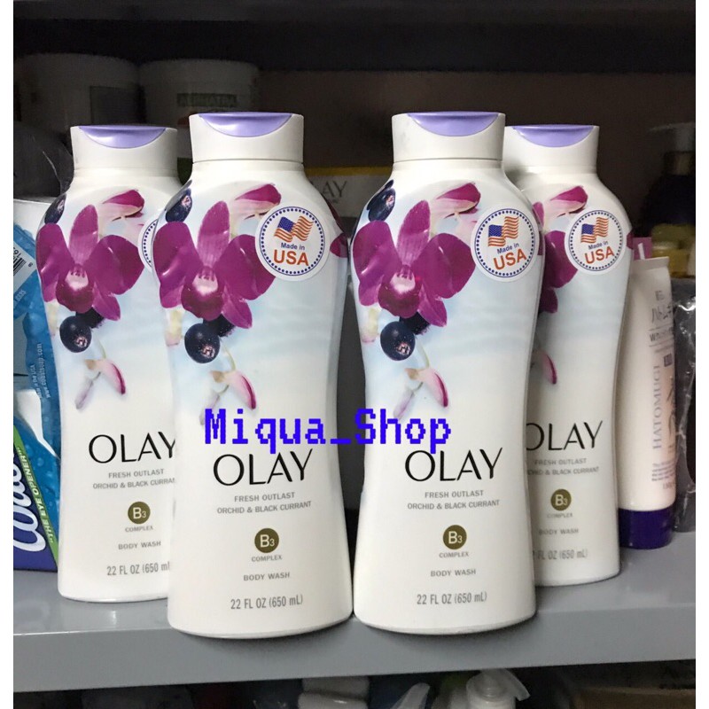 Sữa Tắm Olay Fresh Outlast - Soothing Orchid & Black Currant. Chính hangc Mỹ