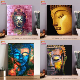 Tranh Phật treo tường tô màu theo số có sẵn căng khung dày 2.5cm - HaLa Store