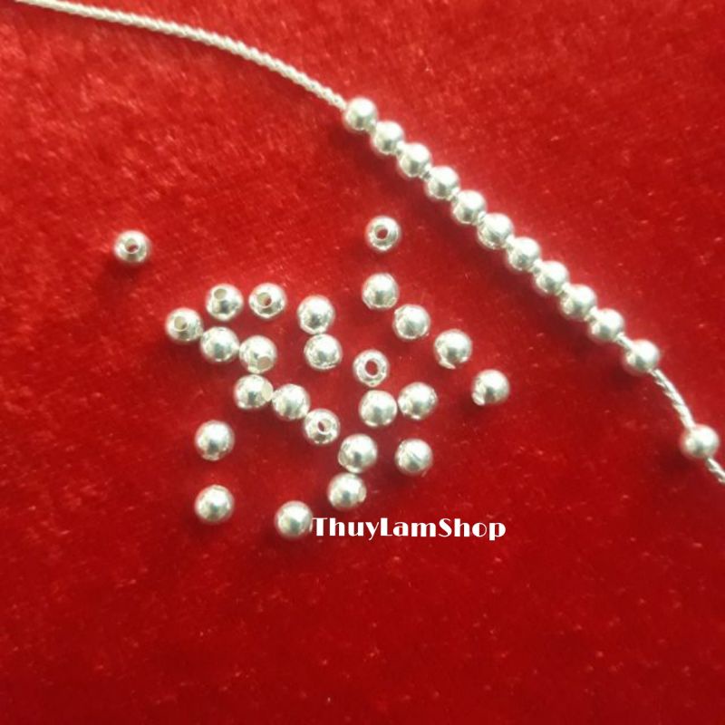 Combo 10 bi bạc chuẩn 925 làm vòng handmade bảo hành đánh sáng miễn phí