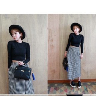 Áo Crop top Dài tay cổ tròn ôm Body dáng Basic - By SGGz