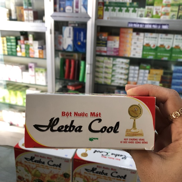 Bột Nước Mát Thanh Nhiệt Mía Lau  Herbacol Hộp 10 gói