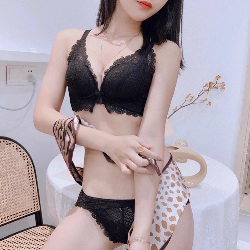 Bộ Đồ Lót Không Gọng Cao Cấp CARLA Áo Ngực Ren Tạo Khe Siêu Nâng | BigBuy360 - bigbuy360.vn