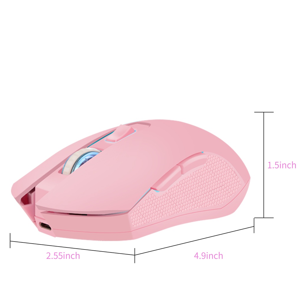 Chuột Quang Không Dây 2.4Ghz LED RGB 2400dpi Sạc USB Dùng Để Chơi Game
