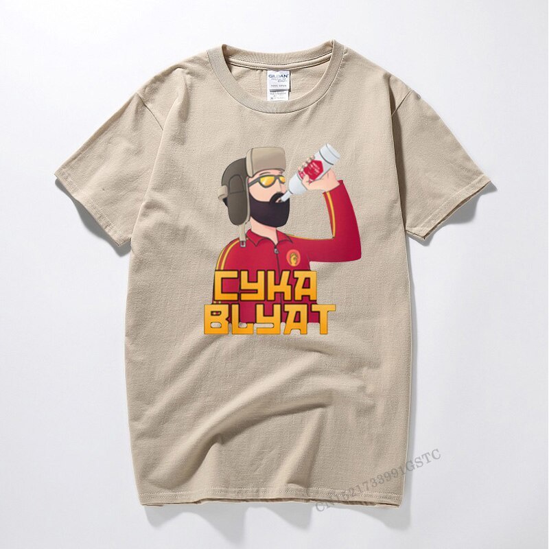 Cyka Blyat Áo Thun Ngộ nghĩnh Ngộ nghĩnh Nga Uống Vodka In Rush B Áo Sơ Mi Top Dạo Phố Top Áo Cotton