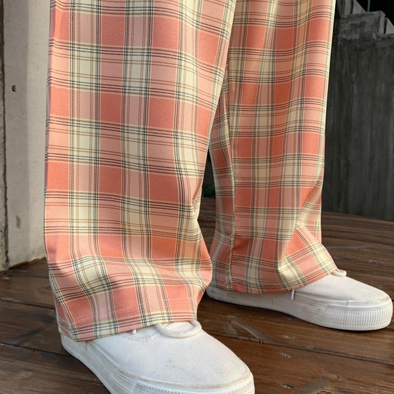 Quần ống rộng họa tiết sọc caro thời trang Hàn Quốc trẻ trung cá tính