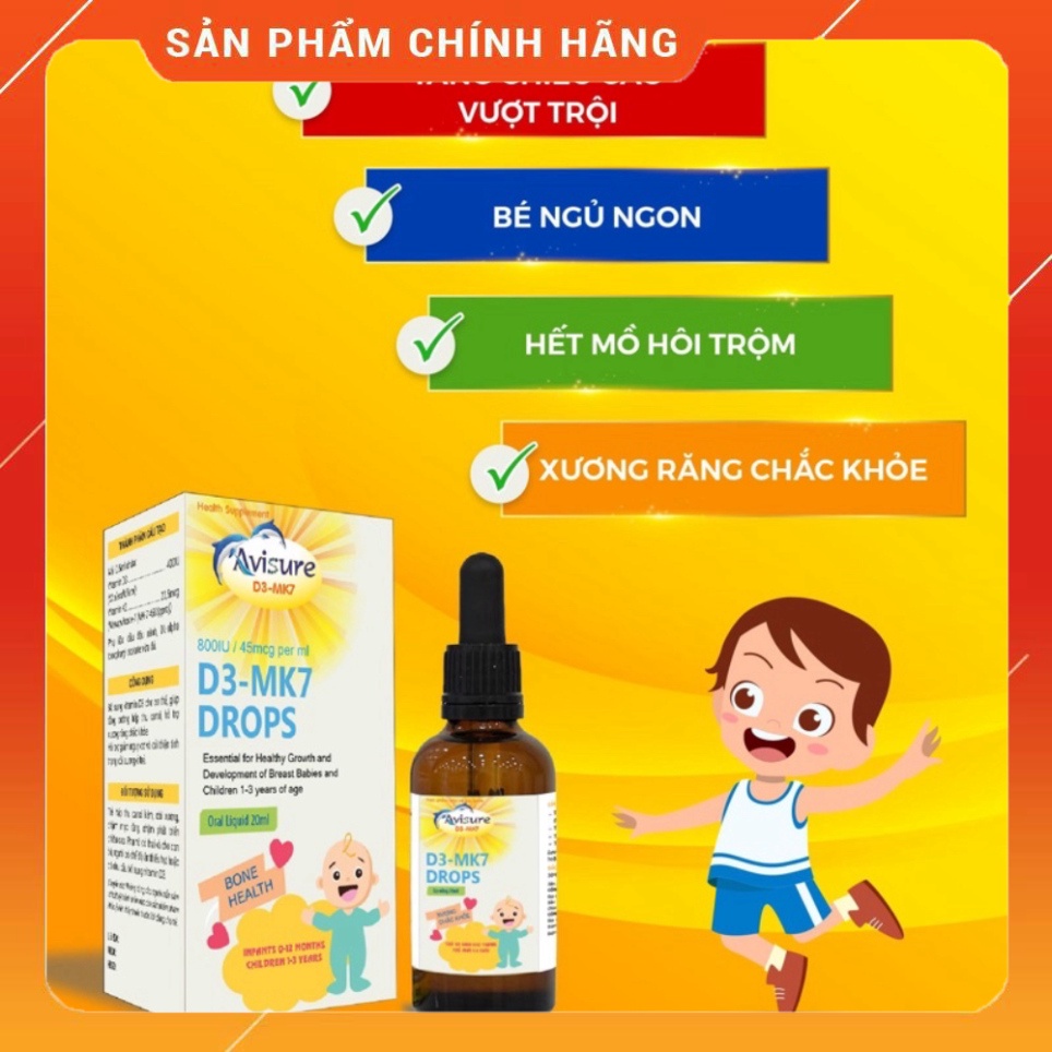 Vitam D3 Mk7 Drops Avisure 20ml chính hãng [ DATE MỚI NHẤT]