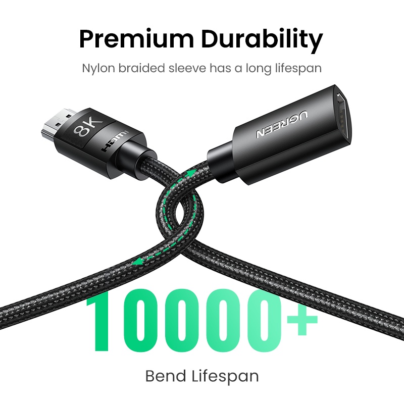 UGREEN Cáp Mở Rộng HDMI 2.1 Cho PS5 GoPro Hero 8 8K/60Hz 4K/120Hz 48Gbps eARC HDCP 8K HDMI 2.1