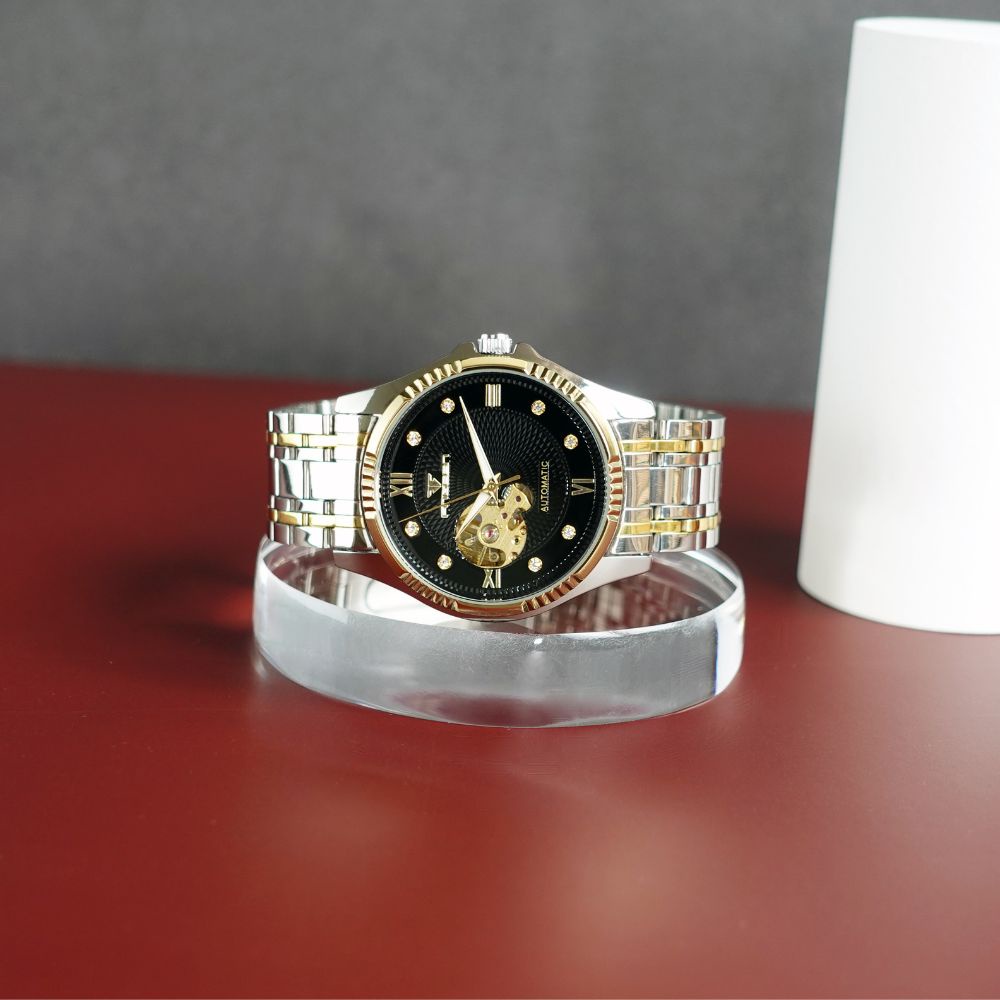 Đồng Hồ Cơ Nam Fngeen Automatic Lộ Tim Cơ Dây Kim Loại Đồng Hồ Cơ Nam Chống Nước Dây Demi - DONGHO AUTOMATIC