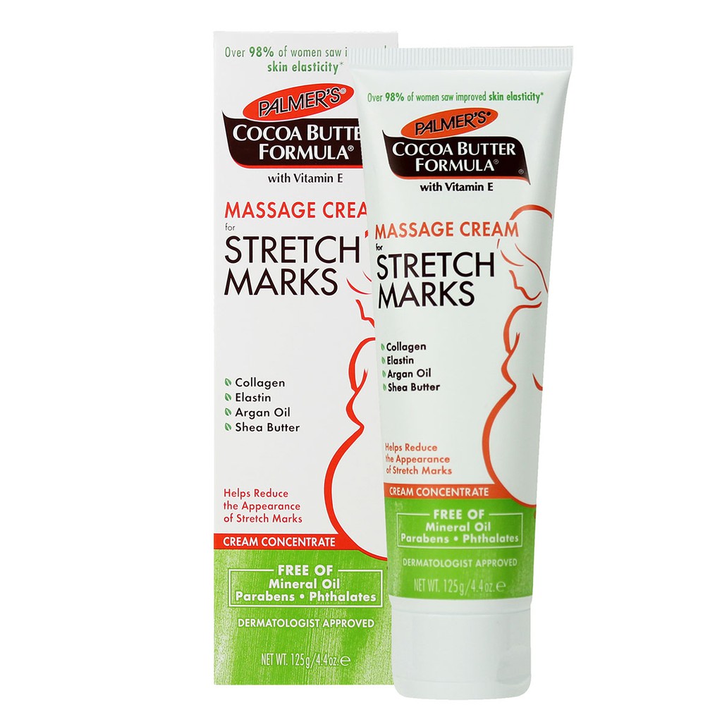 [Tặng dầu rạn] Palmer's - Kem ngăn ngừa rạn da cho mẹ bầu giai đoạn tháng 5-6 thai kỳ Massage Cream Stretch Marks 125ml