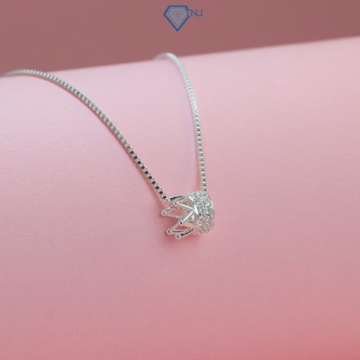 Vòng cổ nữ bạc thật mặt vương miện nữ hoàng nhỏ đẹp DCN0600 Trang Sức TNJ