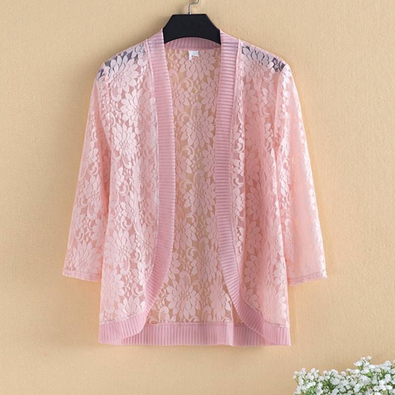 Áo Khoác Ngoài Chống Nắng Tay Dài Phối Ren Plus Size Cho Nữ