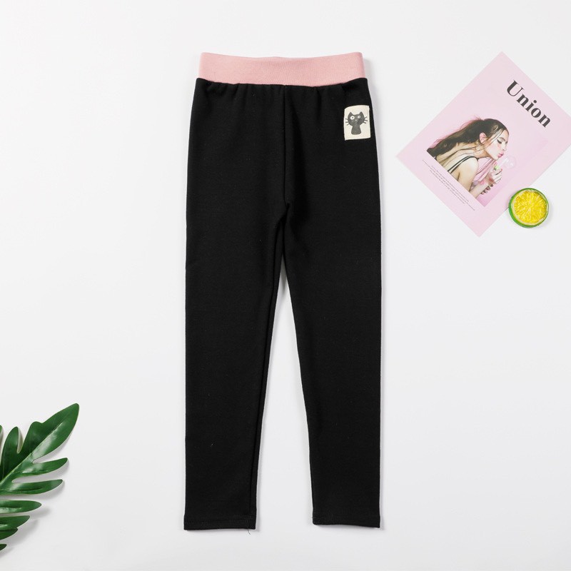 (Hàng đẹp) Quần legging cotton thu đông quần dài bé gái 2-10 tuổi cạp chun to