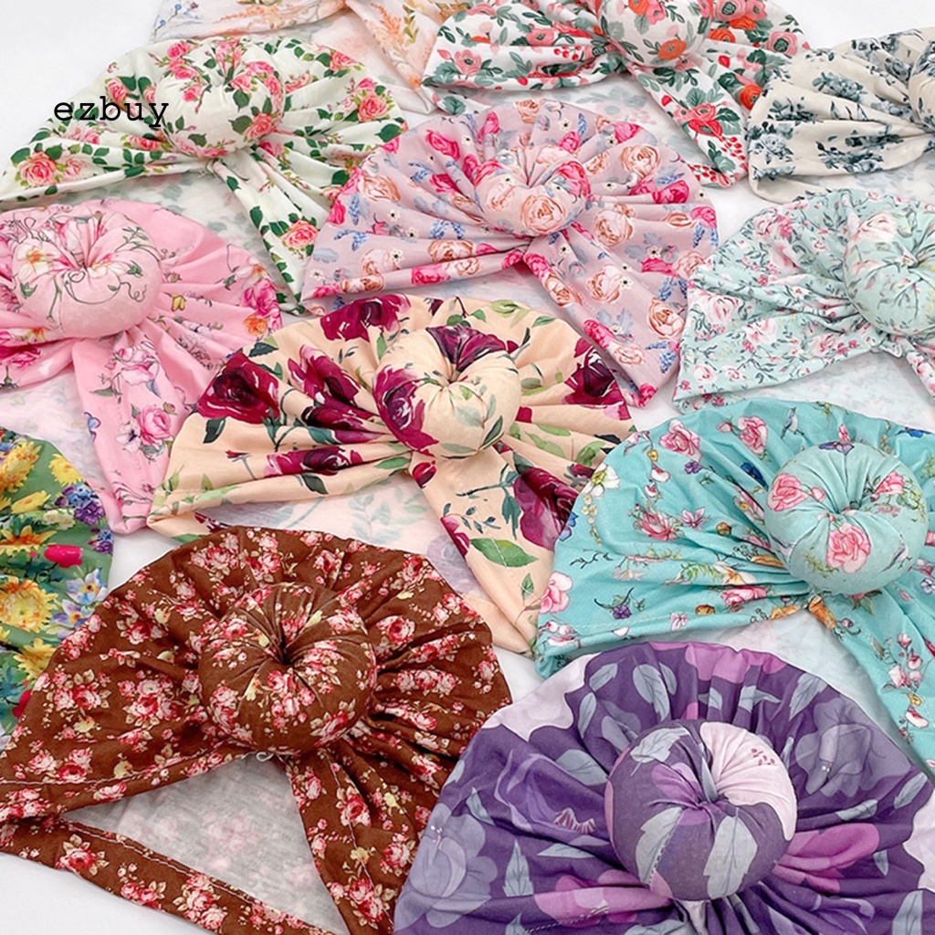 Mũ Trùm Đầu Chống Gió In Họa Tiết Hoa Cho Bé