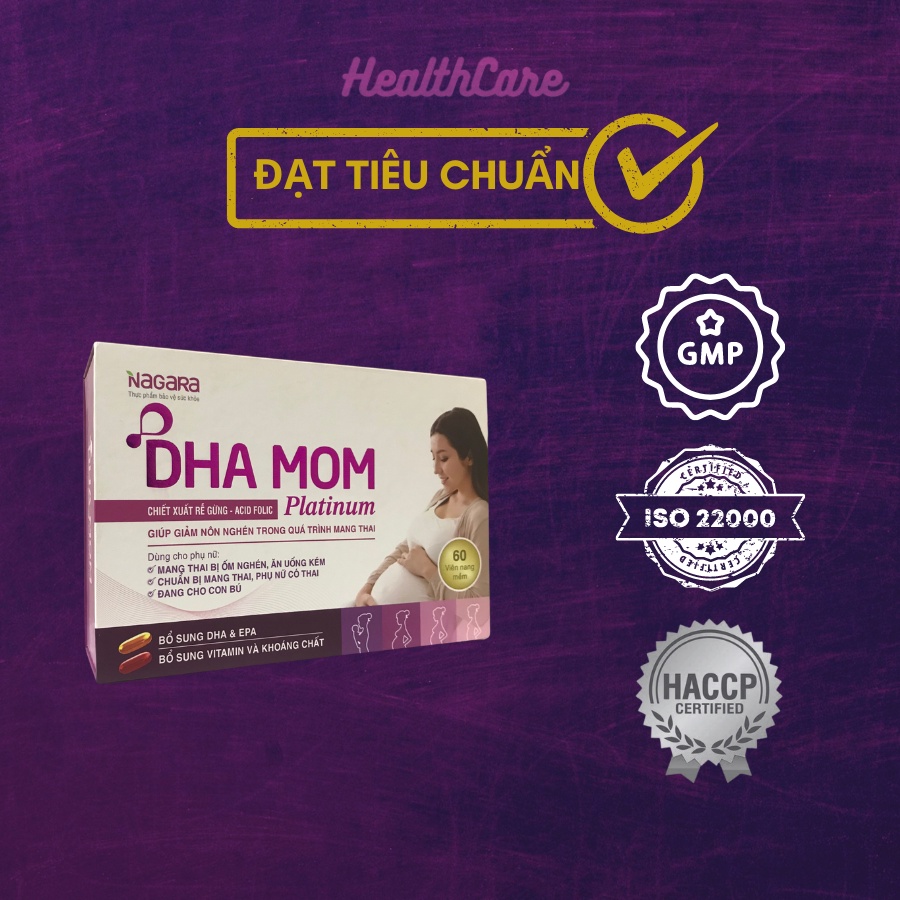 Bổ Bầu DHA Mom Platinum - Bổ Sung DHA, Sắt, Axit Folic và Đầy Đủ Vitamin Cho Cả Bà Bầu và Bé