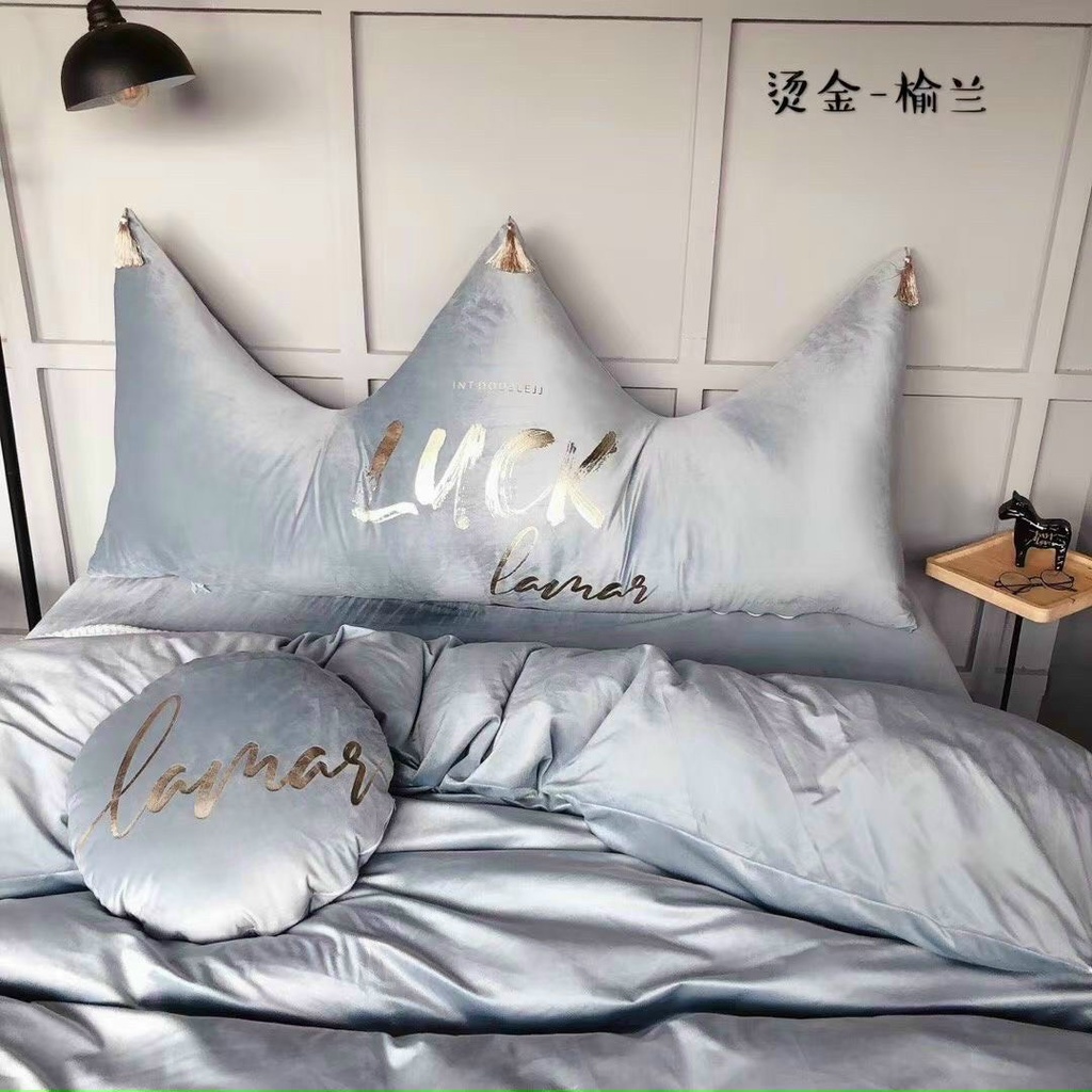 Gối tựa đầu giường mẫu vương miện lucky,có 2 kích thước 1m5/1m8-hàng nhập khẩu