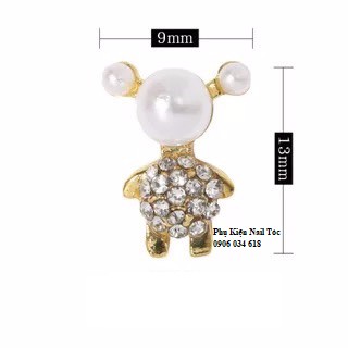 (Ảnh Thật) Charm Gấu Đá Đính Móng