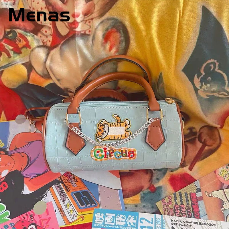 Menas Túi Đeo Chéo Vai Cỡ Lớn Hình Chú Hổ Nhỏ Dễ Thương Thời Trang Hàng Mới