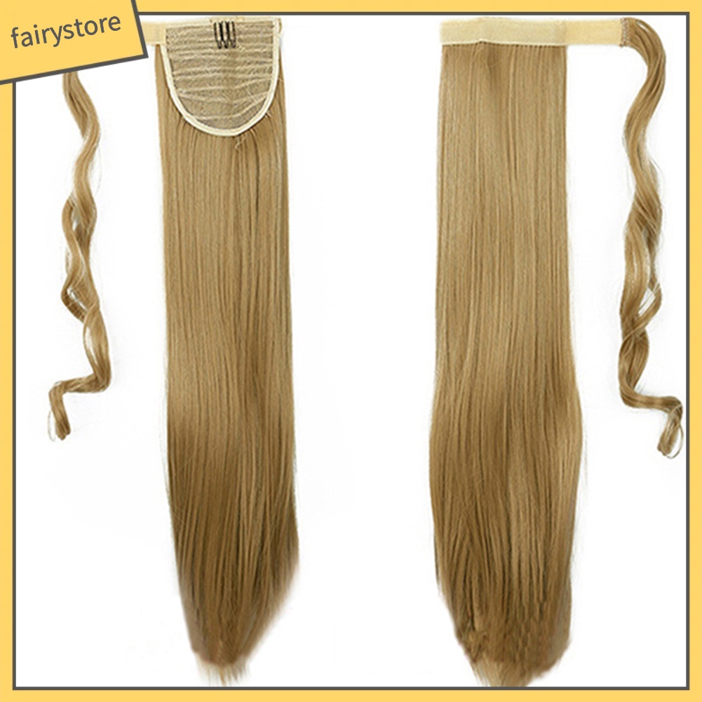 Tóc Giả Đuôi Ngựa Thẳng Dài Xoăn Gợn Sóng Có Kẹp Gắn Đuôi Ngựa Cho Nữ [Fairy]