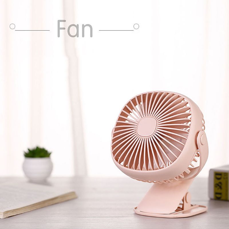 Quạt Mini Để Bàn 3 Trong 1 Đa Năng Xoay 360 Độ Tích Hợp Đèn Led