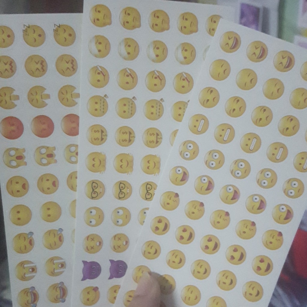Bộ 3 Miếng Dán Sticker 165 Emoji Xinh Xắn Dễ Thương