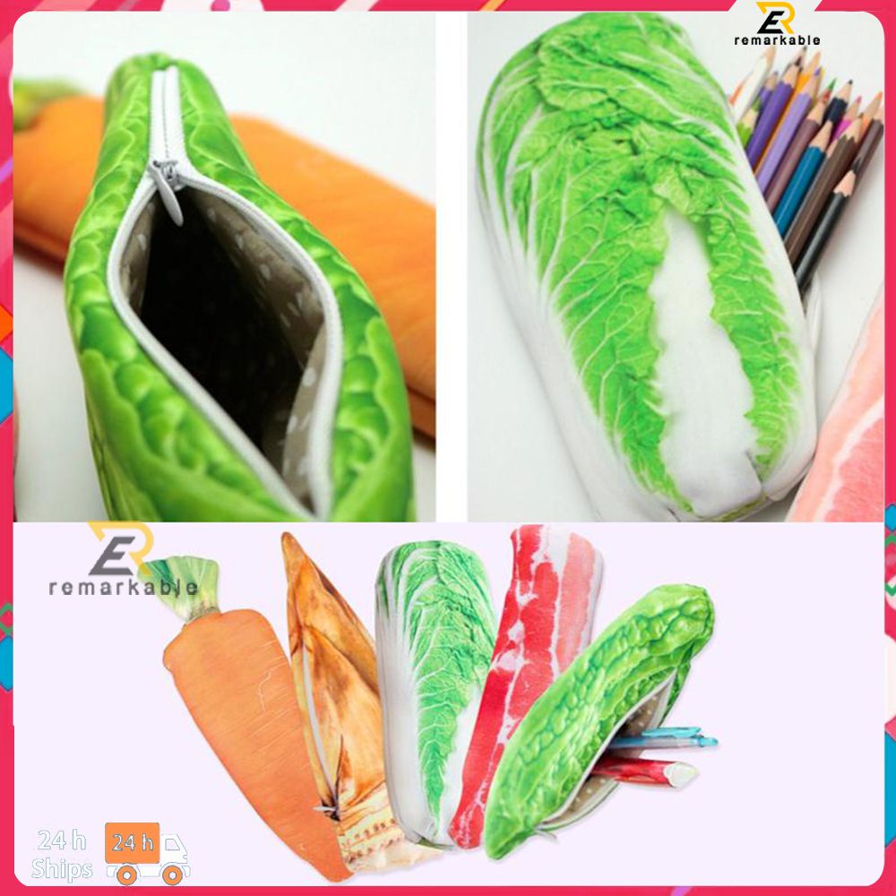 Túi bút chì mô phỏng rau củ dễ thương và thú vị đồ dùng học tập văn phòng
