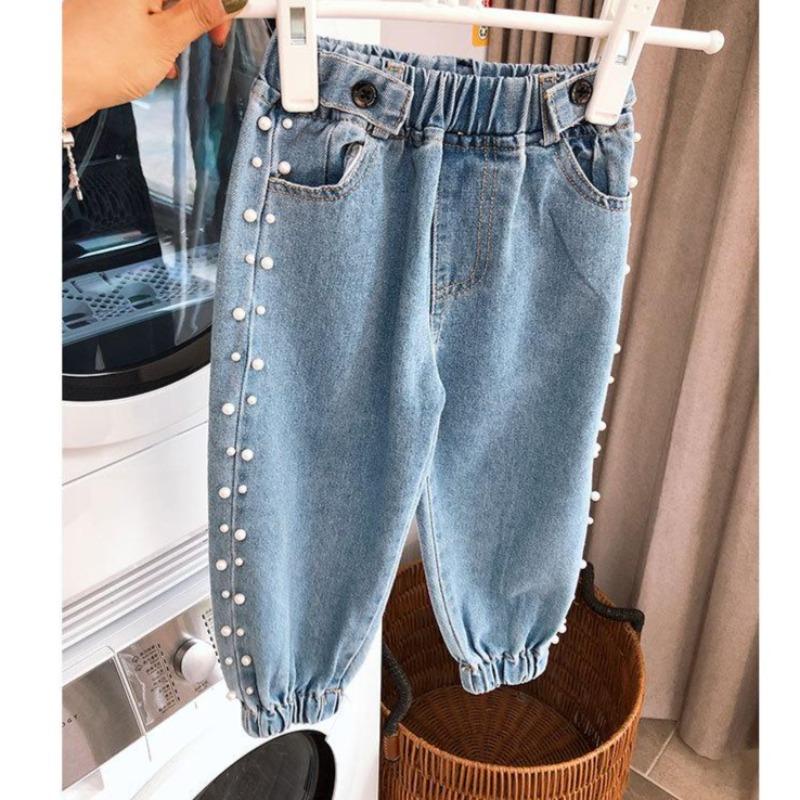 [508111Quần Jeans đính ngọc trai thời trang cho bé