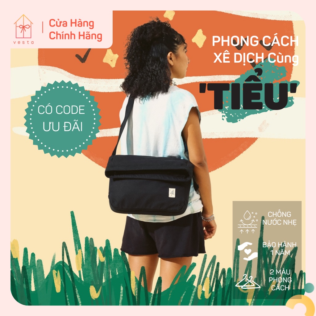 Túi đeo chéo nam nữ đẹp nhiều ngăn ĐẬM BNS TIỂU LIGHT 2021 có đệm đáy và lưng túi thích hợp đi chơi, đi dạo, đi học