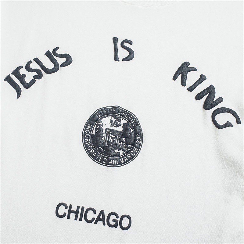 Áo Thun Tay Ngắn Cổ Tròn In Chữ Jesus is King KANYE Jesus Kingdom Thời Trang Mùa Hè Cho Nam