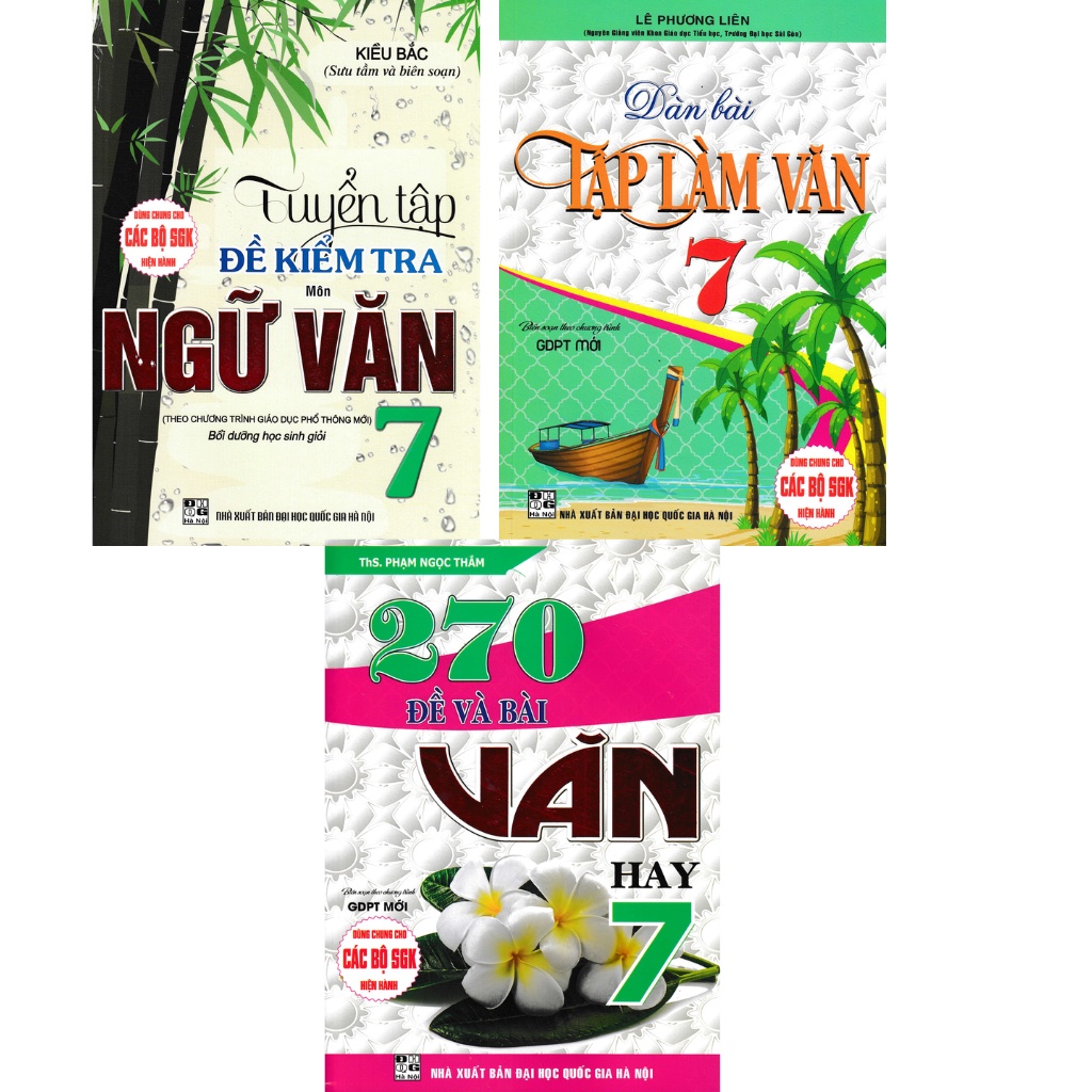 Sách - Combo Đề Và Dàn Bài Tập Làm Văn Lớp 7 (Dùng Chung Cho Các Bộ SGK Hiện Hành) (Bộ 3 Cuốn)