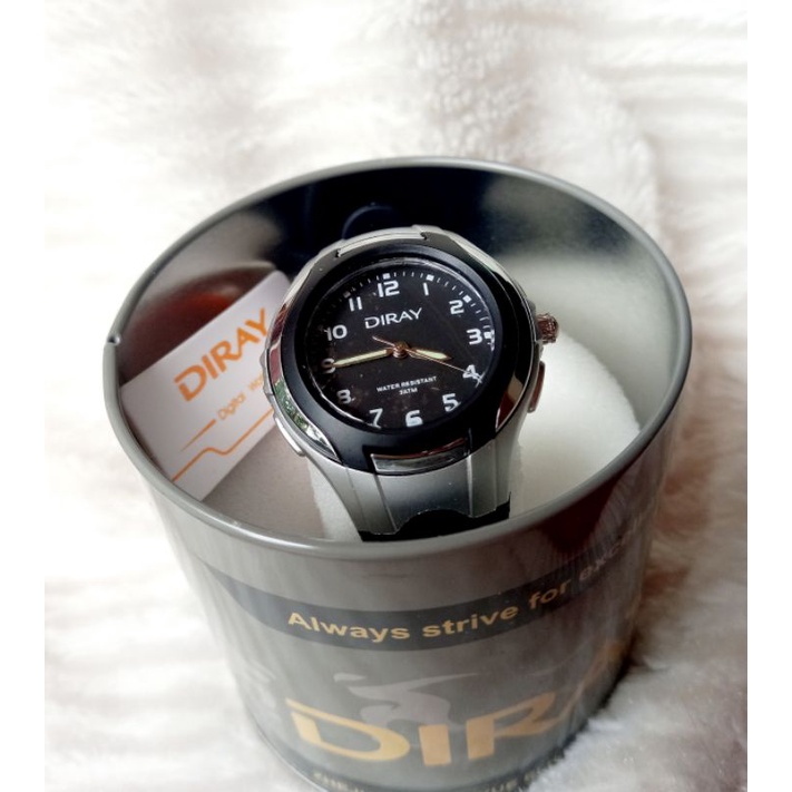 Đồng hồ trẻ em chín.h hãng Diray chạy kim màu đen/nhiều màu cho bé trai/gái chống nước,dây silicon bền bỉ