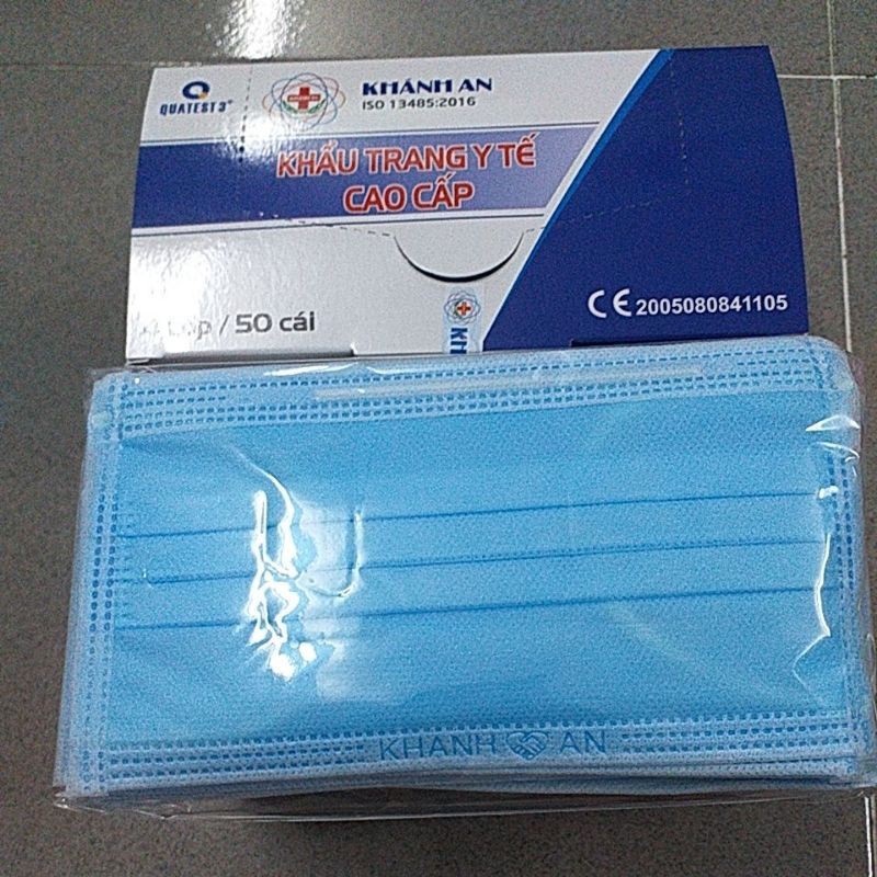 Khấu trang y tế 4 lớp kháng khuẩn Famapro hộp 50c Bảo vệ Sức Khỏe chống dịch