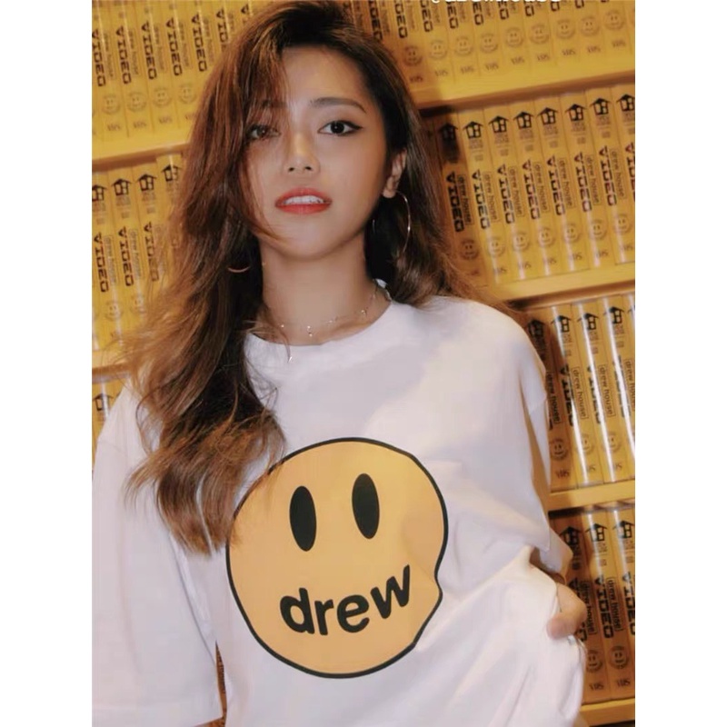 Áo Thun Tay Lỡ Drew House mặt cười, Áo Phông Form Rộng Oversize Nam Nữ Unisex, 3158 Cotton, phong cách Hàn Quốc