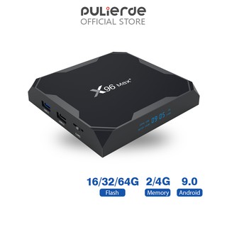 Đầu thu TV Pulierde X96max hỗ trợ Android 9.0 10000 Kênh S905X3 2G/4G+16G/32/64G 8K 64bit