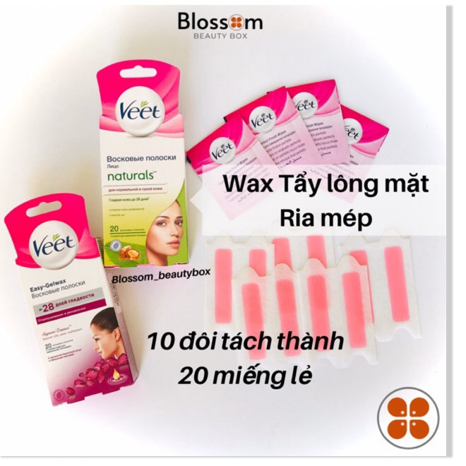 Wax VEET triệt lông mặt và tẩy ria mép bằng giấy hiệu quả