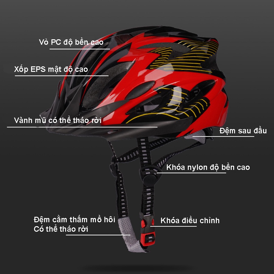 Mũ bảo hiểm cho trẻ 2-6 tuổi, Mũ bảo hiểm xe đạp thể thao siêu nhẹ_ibb