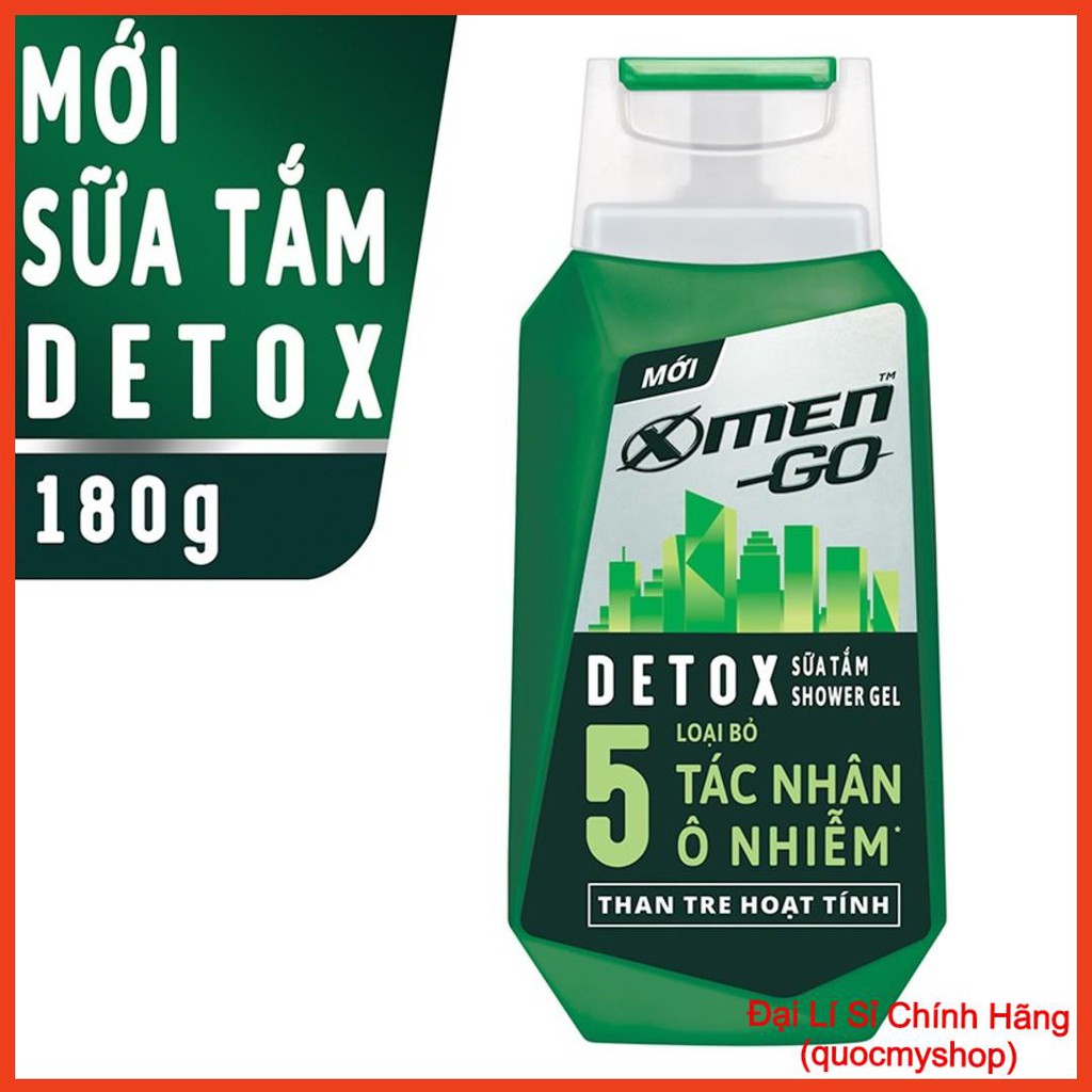 X Men -   Sữa tắm X-Men Go DETOX Than Tre Hoạt Tính 180G Đại Lí Sỉ