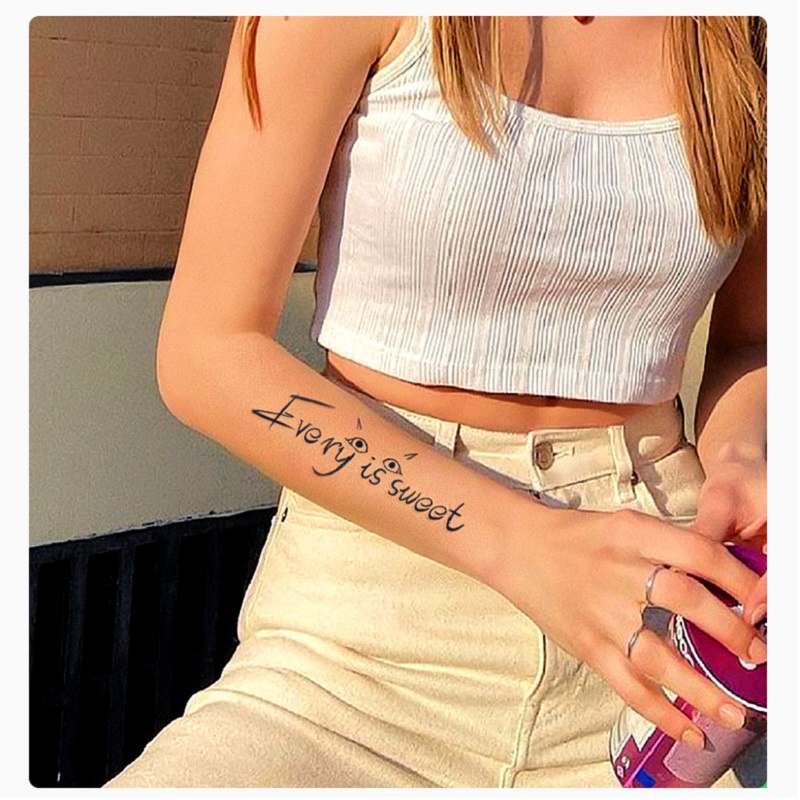 Hình xăm CHỮ dán tạm thời unisex 18 x 6 cm chống thấm nước có thể kéo dài đến 15 ngày JIAMIN Magic Tattoo