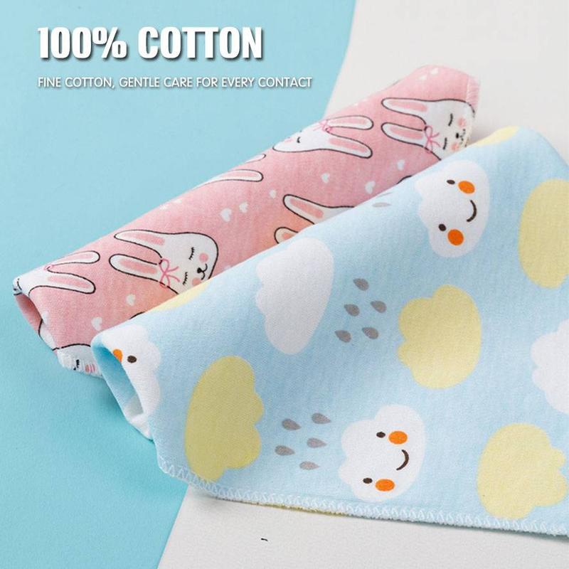 Yếm hình tam giác vải cotton dày hai lớp thấm nước bọt phối nút cài cho bé