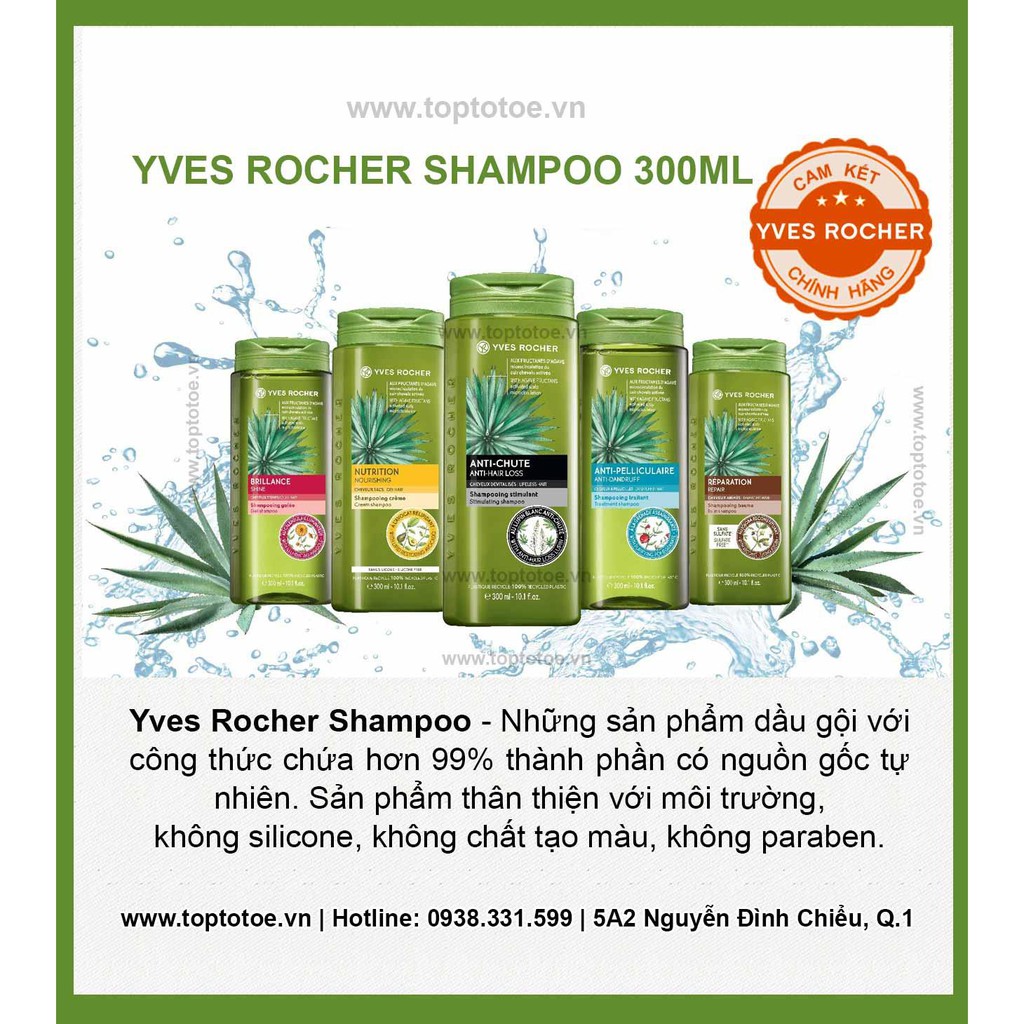 Dầu Gội Dành Cho Tóc Dầu Yves Rocher Purity Purifying Shampoo 300ml