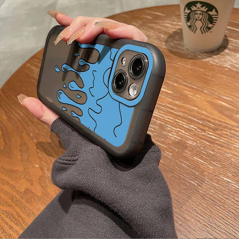 Ốp điện thoại họa tiết graffiti xanh dương thích hợp cho iphone14/13pro  11 12promax Iphone 7 Plus XR xs xsmax