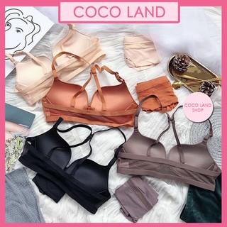 Bộ Đồ Lót Cài Trước, Dây Lưới Đệm Mỏng, Không Gọng CK Cao Cấp AL29