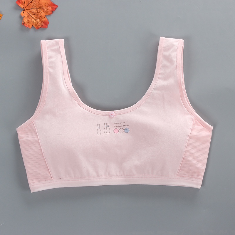 Áo Ngực cotton Phối Lưới Thoáng Khí Dành Cho Bé Gái 4 Tuổi 14 Tuổi