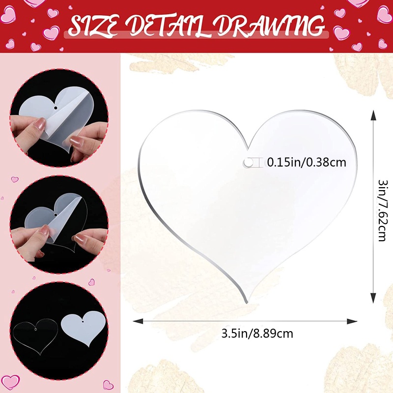 Set 20 Móc Khóa Hình Trái Tim Bằng Vinyl