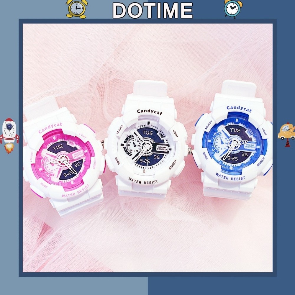 Đồng hồ điện tử Dotime nam nữ Candycat mẫu chạy kim giả điện tử đẹp ZO16 | BigBuy360 - bigbuy360.vn