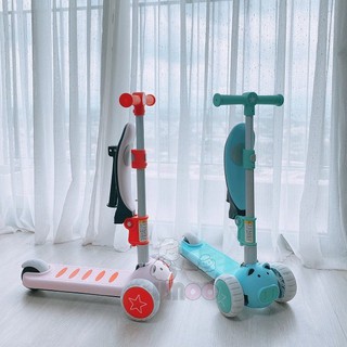 Xe trượt Scooter Umoo - Sasa 2 trong 1 hình heo cho bé, vừa là xe scooter vừa là xe chòi chân