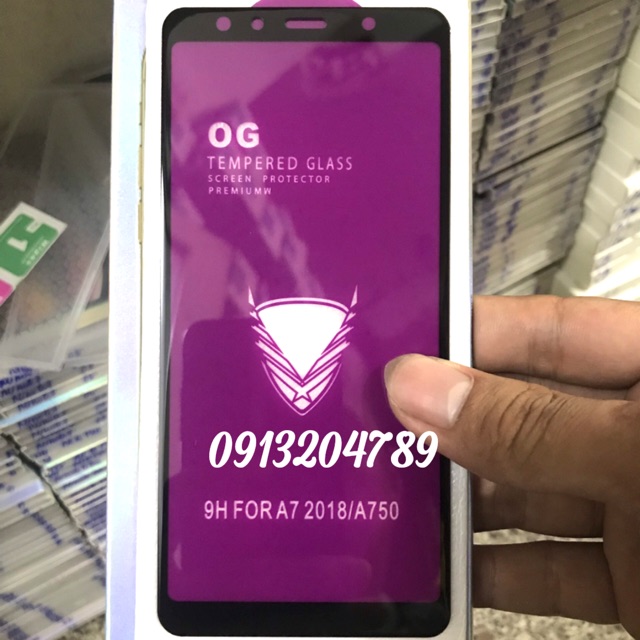 Kính Cường Lực OG Galaxy A7-2018 /A750 full màn khoan không thủng